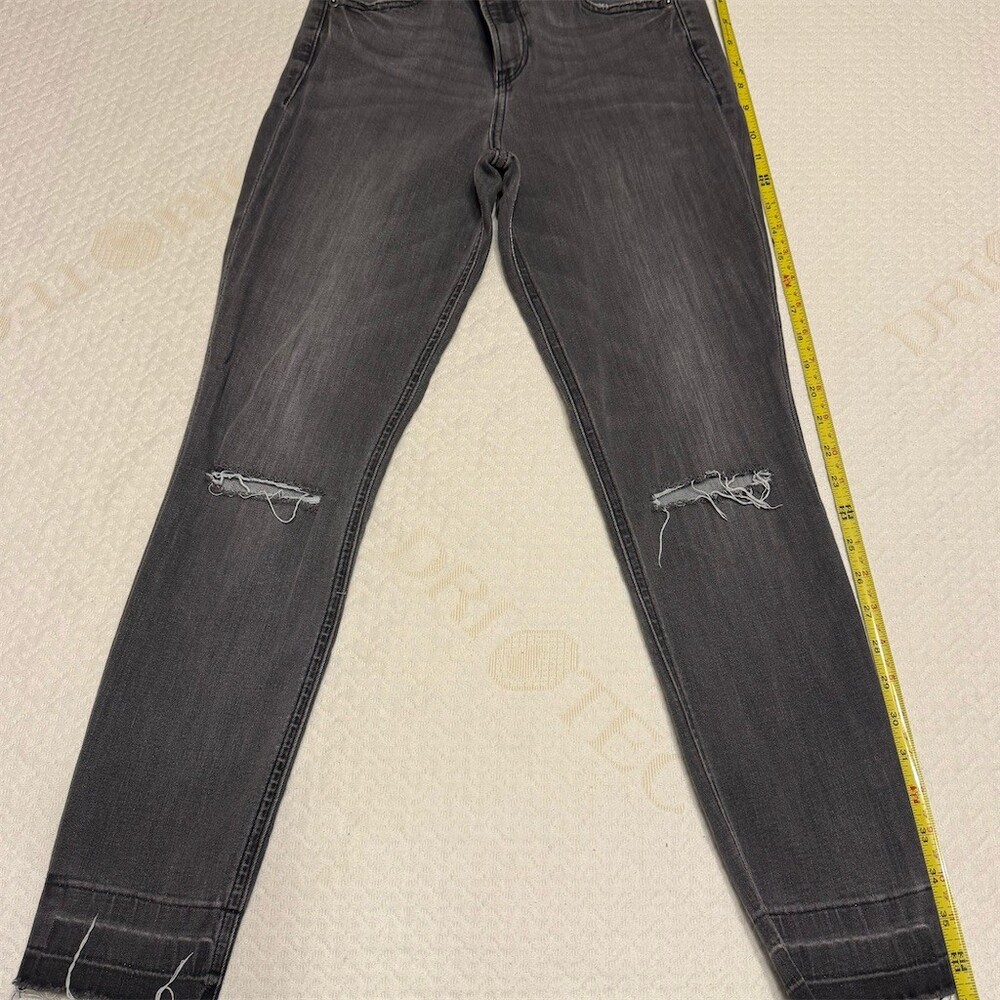 Express Jeans Womens Size 6 Gray High Rise Ankle Legging Skinny Distressed
